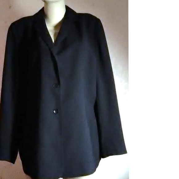 August Max Woman New Black Pinstripe Blazer - Picture 2 of 5